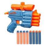 Nerf Elite 2.0 Prospect QS-4 Blaster, 8 Official Darts, 4-Dart Blasting, Non-Removable Targeting Scope, Multicolor