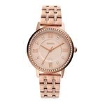 Fossil Gwen Analogue Women's Watch (Gold Dial Womens Standard Colored)-Es4879 Gold Plated, Gold Strap - Gold-Plated