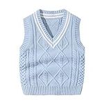 Vivobiniya Toddler boy Knit Vest V-Neck Cardigan Kids Autumn Clothes 6m-3Y (CA/US, Age, 9 Months, 12 Months, SkyBlue)