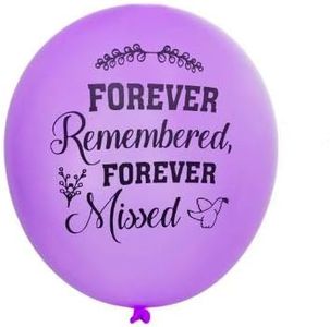 12" Biodegradable Latex Balloons for Release to Celebrate Life, Bereavement, Condolences, Funeral, Anniversary, Memorial Services, Memory Table, Ash Scatterings (Purple-Forever)