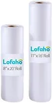 Lofaho Vacuum Sealer Rolls - 11"x16' & 8"x20' (1 Roll Each) - Custom Fit Vacuum Sealer Bags for Food Storage, Airtight Food Sealer Bags for Sous Vide & Freezer, Compatible with All Sealers
