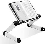 Book Stand for Reading,Ergonomic Adjustable Book Holder for Desk,Recipe Book Stand with Flexible Paper Clips,Portable Book Holder for Reading in Bed,Cook Book Holder Book Rest