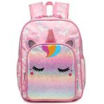 Toddler Kids backpacks,VASCHY Cute Lightweight Water Resistant Preschool Kindergarten Backpack Girls Glittery Unicorn