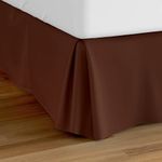 Cosy House Collection Full Size Pleated Bed Skirt - Luxury Hotel Microfiber Dust Ruffle - 14 Inch Tailored Drop - Stain & Fade Resistant - Chocolate