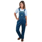 Liberty womens Washed Denim Bib Overalls, Stonewashed Indigo Blue, Medium
