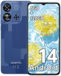 OUKITEL C57S Mobile Phones - Android 14 Phone, 8GB+128GB, Cheap Phone, 13MP+5MP Camera, 6.52" HD+ Display Phones, 4300mAh Battery, Sim-Free & Unlocked Mobile Phones, FaceID/GPS/OTG - Blue