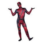 MARVEL Deadpool Official Adult Deluxe Zentai Halloween Costume - Stretch Spandex with Wrist Slits (XL)