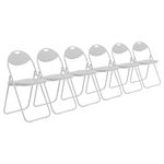 Harbour Housewares Padded Folding Chairs - White - Pack of 6