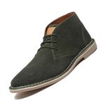 LOUIS STITCH Chukka Boots Men| Suede Leather Boots for Men| Handcrafted Ankle Boot for Men| Formal Office & Business Wear Shoes | Stitch Down Desert Boots | Size-UK08 Moss Green (SDSUCKPLGR)