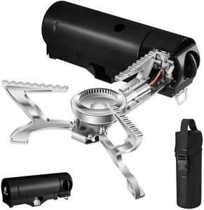 Odoland Camping Stove, 1400W Collapsible Propane Gas Stove Portable Backpacking Stove for Indoor Outdoor Cooking Hiking and Picnic, Black