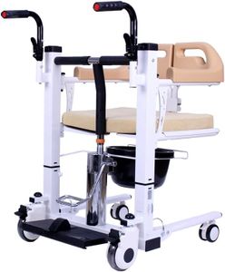 Ryder TC 20 Transfer Chair cum Toilet Chair with Hydraulic System | Assembled Patient Transfer Chair | Lightweight Transfer Wheelchair