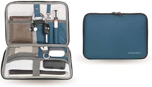Assembly Gadget Organizer Tech Kit Small Travel Cable Organizer Bag for Hard Drives, Cables, Charger, Phone, USB, SD Card (Blue)