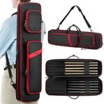 BOSSTIN Pool Cue Case, 5x5 Pool Stick Billiard Cue Accessories Soft Padded Bag Case (Red)