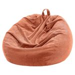 Nobildonna Bean Bag Chair Cover (No Filler) for Kids and Adults. Extra Large 300L Bean Bag Stuffed Animal Storage Washable Soft Premium Corduroy Stuffable Bean Bag Cover (Sandy Brown)