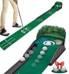 Zcoorey Putting Green Indoor - Golf Putting Mat boasts Genuine Green Speed and a Wrinkle-Free Surface. 8ft Practice Putting Mat with lenticular 3D Backplate, Alignment Guides and Ball Return