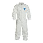 DuPont Tyvek 400 TY125S Protective Coverall, Disposable, Elastic Cuff, White, X-Large (Pack of 6)