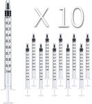 10 Pack 1ml/cc Plastic Syringe Liqu