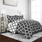 Sleep Restoration Goose Down Alternative Comforter with Reversible Quatrefoil Pattern Hotel Quality Hypoallergenic Duvet Insert - King/Cal King - Gray