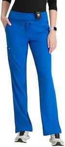 BARCO One Stride Classic Fit Scrub Pant for Women – New Royal, 5-Pocket Mid-Rise Pants w/ 360 Spandex Stretch, Moisture Wicking, Anti-Static and Quick-Shed – Large, Tall Fit