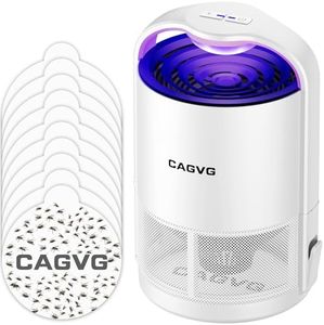 CAGVG Fly Trap Indoor, Fruit Fly Traps for Indoors Flying Insect Gnat Traps for House Indoor with Adjustable Lighting, Bug Zapper Indoor, Gnat Killer Catcher with 10 Refills (White)