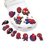 HASTHIP Plastic 13Pcs Cartoon Charms For Clogs Slipper Decoration Diy Color Charms Cartoon Spider Man Rubber Charms For Clogs Slipper Casual Clogs Decoration For Kids Charms Fashion Clogs Charms, Red