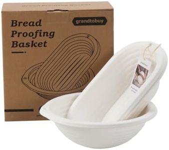 Sourdough Banneton Pulp Bread Proofing Basket with Linen Liner 10inch Round and 11inch Oval Set 2 For Homemade Artisan Bread Baking Supply
