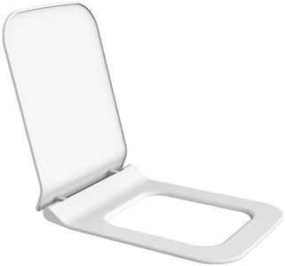 Plantex Polypropylene Soft Closing Toilet Seat/Western Toilet Seats For Bathroom/Toilet Seat/Toilet Seat Cover For Commode - Rectangle Shape (Glossy White)
