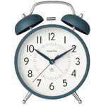 CBK Analog Alarm Clock for Heavy Sleepers Loud Clock for Adults,Metal 4.5 Inches Twin Bell Table Clock with Backlight Alarm Clocks for Students Decoraion(Mettali Green Alarm Clock)