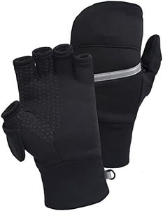 TrailHeads Men's Power Stretch Convertible Mittens | Fingerless Gloves - small/medium