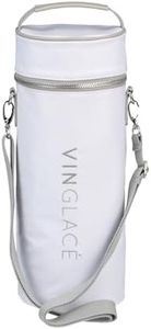 Vinglacé Wine Bottle Tote Bag - Lightly Insulated Water Resistant Champagne Bottle Carrier, Holds Most 750 ml Wine Bottles, White