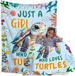 BUYYET Just A Girl Who Loves Turtles Fleece Flannel Gift Blanket Lightweight Soft Throw Blanket Cute Cozy Blanket for Bed Couch Travel Outdoor 40''x 50'' for Kids/Child