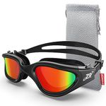 Swimming Goggles, ZIONOR G1 Polarized Swim Goggles UV Protection Watertight Anti-Fog Adjustable Strap Comfort fit for Unisex Adult Men and Women - Light Red Lens