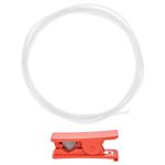 uxcell PTFE Tubing Hose High Temperature Multifunctional Pipe Transparent 1mm/0.04''ID x 2mm/0.08''OD x 6.56ft with Tube Cutter