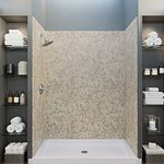 Mermaid Bath and Shower Walls Four Panel Shower Wall in 60" W x 32" D x 96" H in Typhoon Blanc