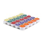 D'Velas™ Coloured Unscented Wax Tealight Candles - Pack of 50 | Upto 2 Hours Burning Time | Paraffin Wax, Unscented, Smokeless, Dripless, for Home Decor, Offices & Other Occasions.