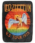 Led Zeppelin Throw Blanket Icarus Angel U.S Tour 1975 Music Band Plush Fuzzy Soft Throw Blanket