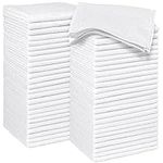 HOMEXCEL Microfiber Washcloths Towel Pack of 50,12"x12" Highly Absorbent and Soft Face Towels Wash Cloths for Bathroom,Gym,Hotel and Spa,Fast Drying Multi-Purpose Cleaning Cloth,White