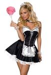 French Maid Costume - XS- 5XL Women Sexy Naughty French Maid Fancy Dress Uniform For Halloween (L)