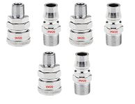 AASONS QRC SM20+PM20 Pneumatic Air Line Hose Quick Release Fittings Connector Coupler 1/4" BSP (Pack Of 3 Sets)