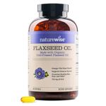 NatureWise Flaxseed Oil 1200 mg with 720 mg ALA, Omegas 3-6-9 for Cardiovascular Health and Immune Support, Promotes Healthy Skin, Nails and Hair, Non-GMO, 240 Count