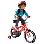 CUMELLIIR 14 inch Bike with Stabilisers, Children Bicycle Beginner Bike with Training Wheels, Height Adjustable Kids Bike Girls Boys Age 5-8(Red)