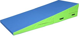 PRISP Folding Incline Gym Mat - 71 x 30 x 14 in Wedge Gymnastics Tumbling Mat for Kids