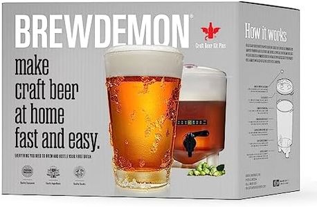 BrewDemon Craft Beer Kit with Bottles - Conical Fermenter Eliminates Sediment and Makes Great Tasting Home Made Beer - 1 Gallon Pilsner kit