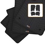 TRAVALL Rubber Car Mats for Land Rover Discovery (2009-2016) Car Floor Mats Hard-Wearing Heavy Duty Moulded Premium Mats Easy Clean Black with Clips - Anti Slip All-Weather Mud Sand Water Protection