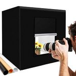 Photo Light Box Large Kit 27x27inch/70x70cm Dimmable Photo Studio Professional Cube Shooting Tent Box with 96x2 LED Lights Strips 3xPVC Backgrounds for Jewelry Product Photography (6000lm,CRI:95+)