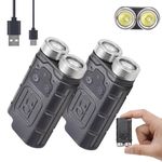 KunHe K2 2 Pack 1000 High Lumens EDC Flashlight with Tail MagnetSuper Bright Rechargeable USB C Mini Small Portable Keychain Pocket Flashlights