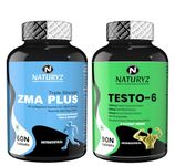 Naturyz Triple Strength Zma Plus Muscle Strength Nighttime Recovery Support With Magnesium Zinc & Testo-6 Plant-Based Supplement For Men 2100Mg Per Serving , Tablet