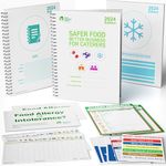 Safer Food Better Business 2024, including Food Hygiene Record Book and Food Allergy Signs and Kitchen Safety Signs, Comprehensive Food Safety Book Kit for Caterers Restaurants and Takeaways