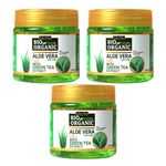 INDUS VALLEY Bio Organic Non-Toxic Aloe Vera Gel Set of 3 for Acne, Scars, Glowing & Radiant Skin Treatment (175x3=525ml)