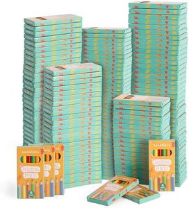 THE TWIDDLERS 120 Boxes of Mini Colouring Pencils - 6 Pencils Per Box, 720 Total - Easy Grip Round Barrel, 9cm Length, Multipack Bulk Party Bag Fillers for Kids Birthdays, Classroom Prizes